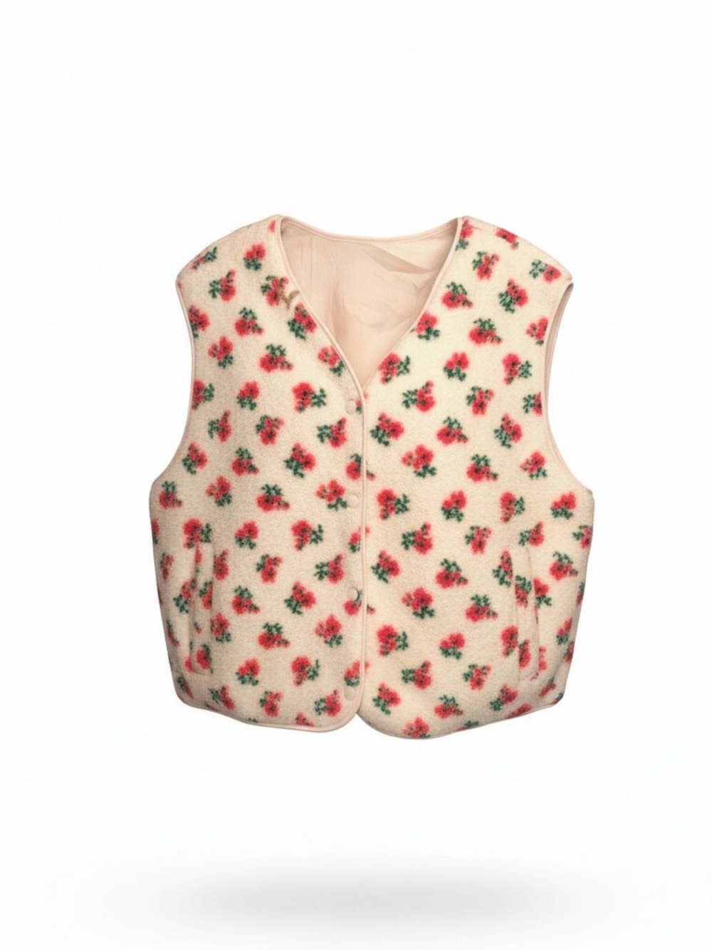 Cicy Bell Women’s Floral Fleece Vest. Sz XL
